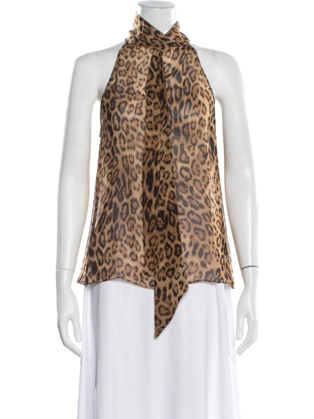 NILI LOTAN Leopard Print Sleeveless Silk top Size 4